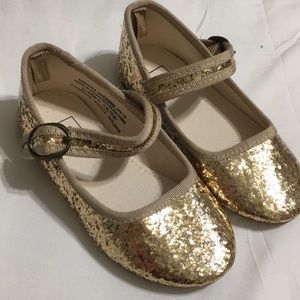 Gold ballet flats